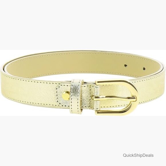 Genuine Italian Leather Belt, Slim Design, Polished Brass Buckle main image 5